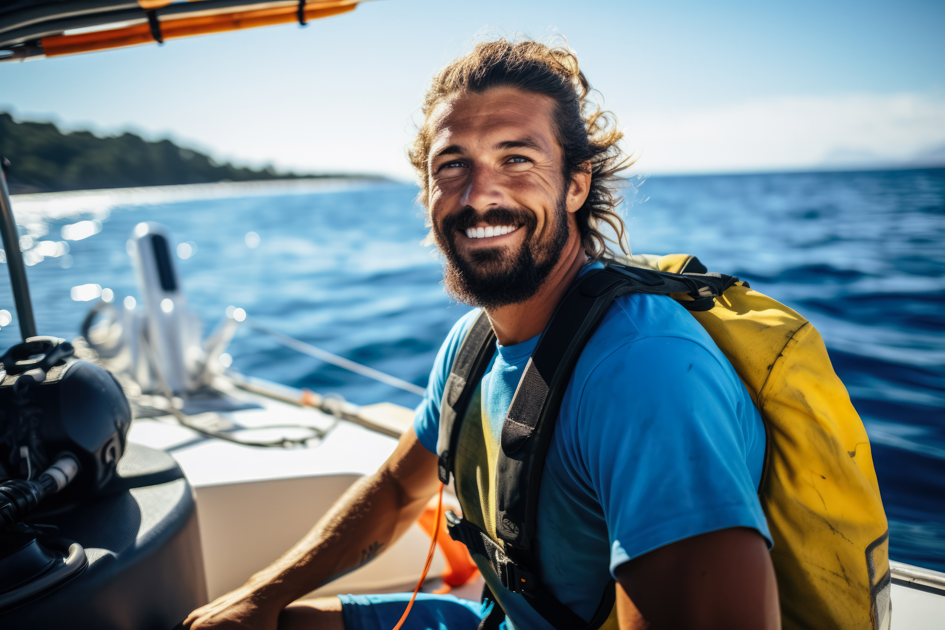 Professional marine researcher on boat in New Zealand waters